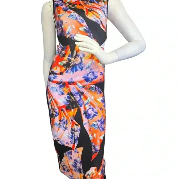 CLOVER CANYON Neoprene Multicolor Printed Stretch Women’s Mini Dress S D5 - Picture 4 of 14